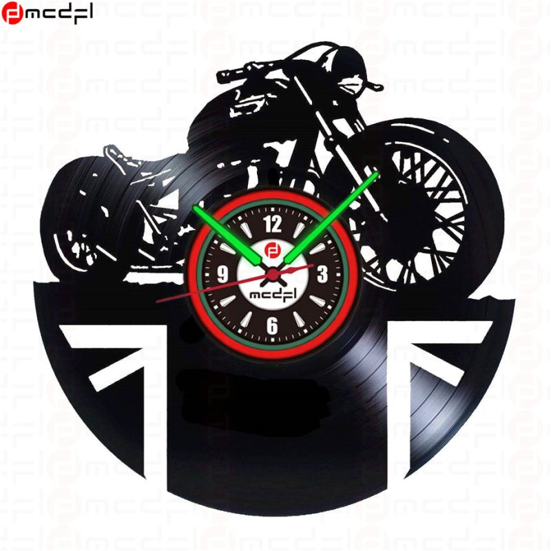 Horloge Murale Décorative Ajourée Moto - Cadeau Parfait Pour Motard - Bois 72cm